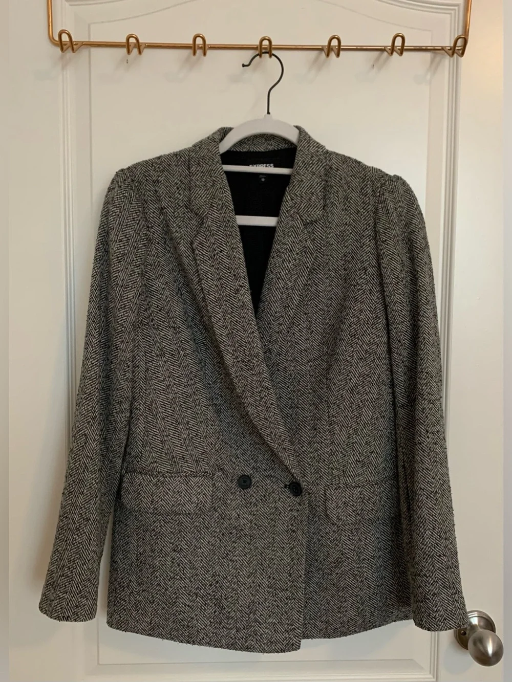 Express Wool Blend Herringbone Blazer